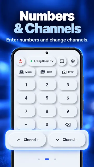 Number buttons and channel up and down